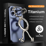 Luxury Liquid Metal Frame Irregular Hollow Heat Dissipation Shockproof  Case For iPhone