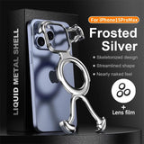 Luxury Liquid Metal Frame Irregular Hollow Heat Dissipation Shockproof  Case For iPhone