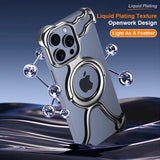 Luxury Liquid Metal Frame Irregular Hollow Heat Dissipation Shockproof  Case For iPhone