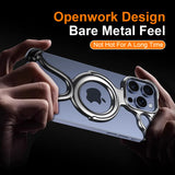 Luxury Liquid Metal Frame Irregular Hollow Heat Dissipation Shockproof  Case For iPhone