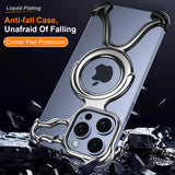 Luxury Liquid Metal Frame Irregular Hollow Heat Dissipation Shockproof  Case For iPhone