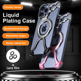 Luxury Liquid Metal Frame Irregular Hollow Heat Dissipation Shockproof  Case For iPhone
