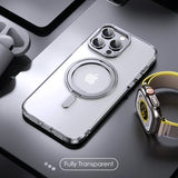 Magnetic 360°Rotation Stand With Ring Holder Frosted Transparent Case For iphone