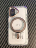 Magnetic 360°Rotation Stand With Ring Holder Frosted Transparent Case For iphone
