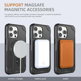 Magnetic Hidden Bracket Hybrid PC+TPU Shockproof Case For iPhone
