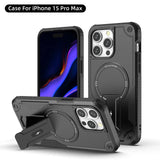 Magnetic Hidden Bracket Hybrid PC+TPU Shockproof Case For iPhone