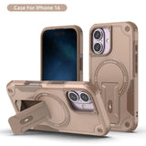 Magnetic Hidden Bracket Hybrid PC+TPU Shockproof Case For iPhone