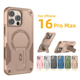 Magnetic Hidden Bracket Hybrid PC+TPU Shockproof Case For iPhone