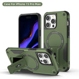 Magnetic Hidden Bracket Hybrid PC+TPU Shockproof Case For iPhone