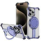 Aluminum Alloy Shockproof Magnetic Metal Rimless Stand Case For iPhone