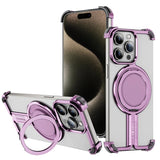 Aluminum Alloy Shockproof Magnetic Metal Rimless Stand Case For iPhone