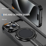 Aluminum Alloy Shockproof Magnetic Metal Rimless Stand Case For iPhone