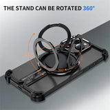 Aluminum Alloy Shockproof Magnetic Metal Rimless Stand Case For iPhone
