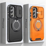 Sliding Window Rotating Stand Phone Case for Samsung