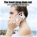 3IN1 Crossbody Rope Wrist Strap Flowers Leather Wallet Case For iPhone