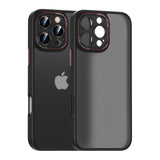 Matte With Metal Camera Lens Protection Case For iPhone