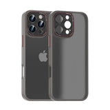 Matte With Metal Camera Lens Protection Case For iPhone