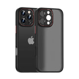 Matte With Metal Camera Lens Protection Case For iPhone