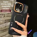 Frosted Metal Lens Frame Buttons Magnetic Case For iPhone