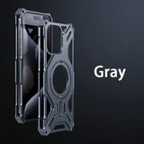 Metal Hollow Heat Dissipation Magnetic Aluminum Stand Case For iphone