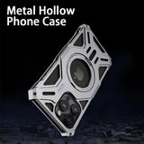 Metal Hollow Heat Dissipation Magnetic Aluminum Stand Case For iphone