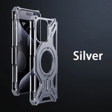 Metal Hollow Heat Dissipation Magnetic Aluminum Stand Case For iphone