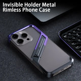Metal Invisible Aluminum Rimless Holder Case For iPhone