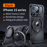 Aluminum Stand Support Wireless Charging Case For Iphone