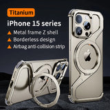 Aluminum Stand Support Wireless Charging Case For Iphone