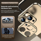 Metal Frame Flat Corner Silicone Case for iPhone