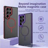 Two-tone skin-feel magnetic metal lens protective Case for Sumsung