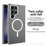 Two-tone skin-feel magnetic metal lens protective Case for Sumsung