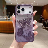 Electroplated 3D butterfly rhinestone Case For iPhone