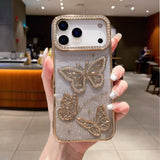 Electroplated 3D butterfly rhinestone Case For iPhone
