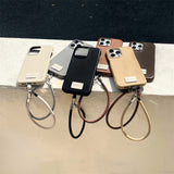 Premium texture solid color leather Case for iPhone