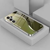 Business style.electroplated silver glass Case For Samsung