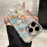 Cute 3D cartoon marine animal creatures Case For iPhone