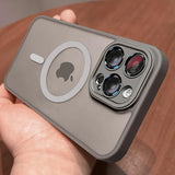 Matte Transparent Magnetic Lens Protection Case For iPhone