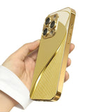 Textured electroplated gold protection Case for iPhone