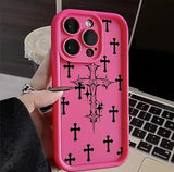 Luxury Black Cross Print case for iPhone