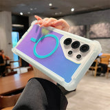 Space-Themed Gradient Magnetic Four-Corner Shockproof Phone Case for Samsung