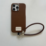 Premium texture solid color leather Case for iPhone