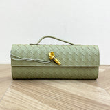 Handmade cowhide braided clutch bag long cowhide evening bag