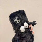 Plush briquettes Soft Plush Phone Case For iPhone