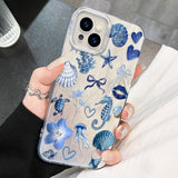 Feather Blue Bow Seahorse Phone Case for IPhone