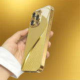 Textured electroplated gold protection Case for iPhone