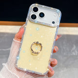 Shiny Little Stars Glitter Diamond Clear ring holder Case For iPhone