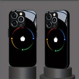 Colorful Halo For Apple Pattern Tempered Glass Phone Case For iPhone