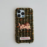 Flannel woolen 3D puppy Case for iPhone