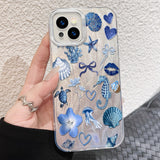 Feather Blue Bow Seahorse Phone Case for IPhone